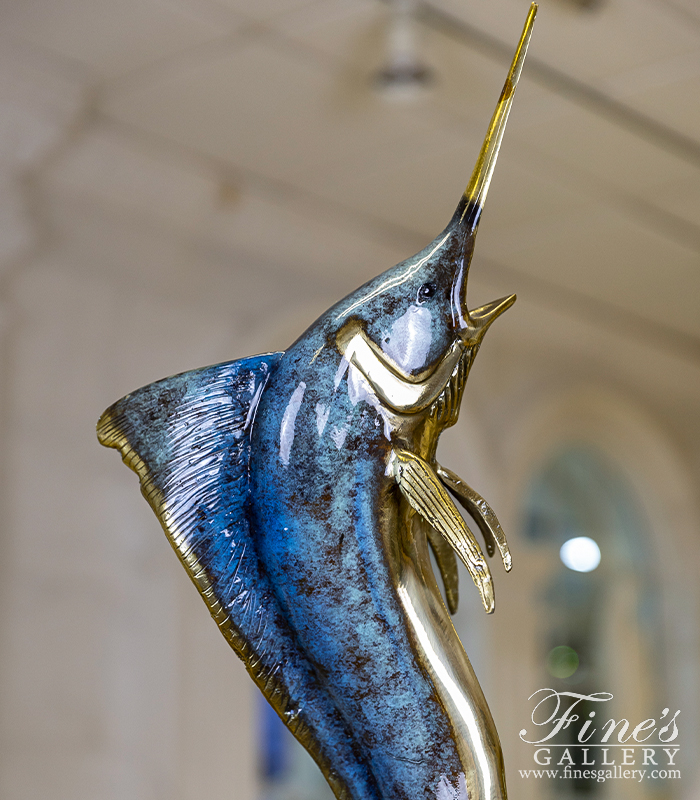 Bronze Statues  - Jumping Marlin Bronze Sculpture - BS-1723